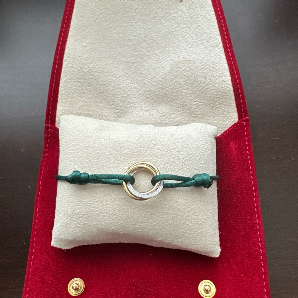 Cartier pave trinity cord bracelet